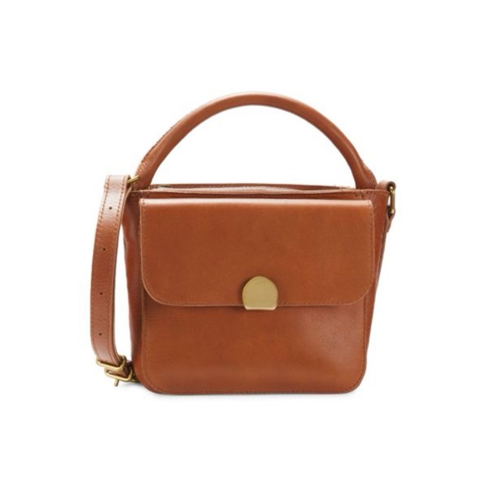 Madewell Mini Abroad Crossbody Bag in Dark Toffee